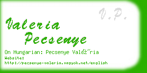 valeria pecsenye business card